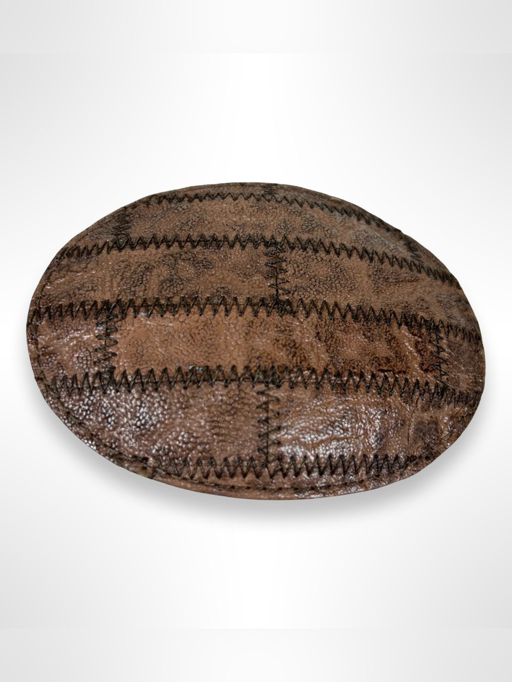 FORT WORTH LEATHER vintage 80s elephant skin western belt buckle